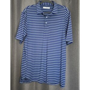 Carnoustie‎ Performance Golf Polo Mens Size Large Blue Striped